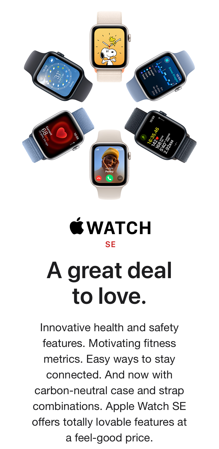 Apple Watch SE (GPS) mit Aluminiumgehäuse, Sportarmband