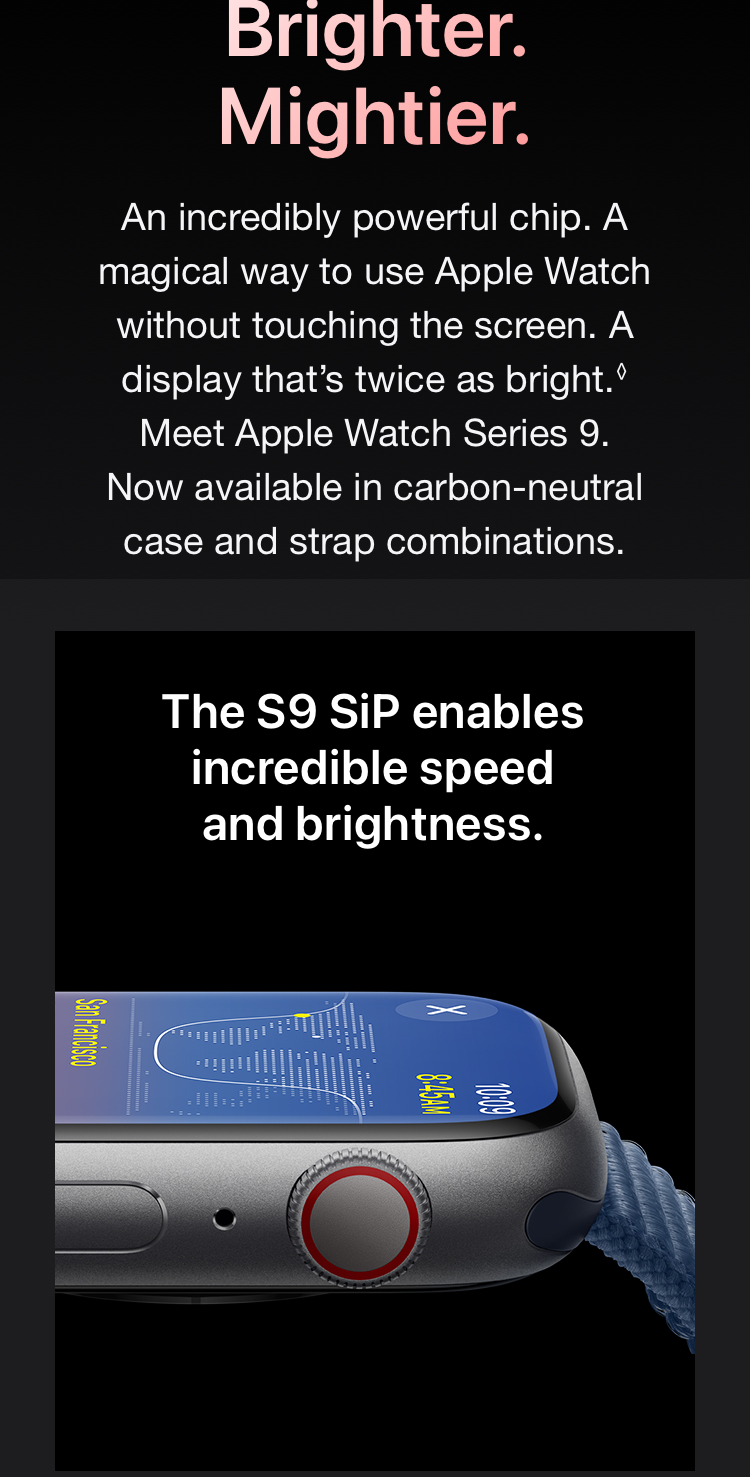 Apple Watch Series 9 (GPS + Cellular) mit Aluminiumgehäuse