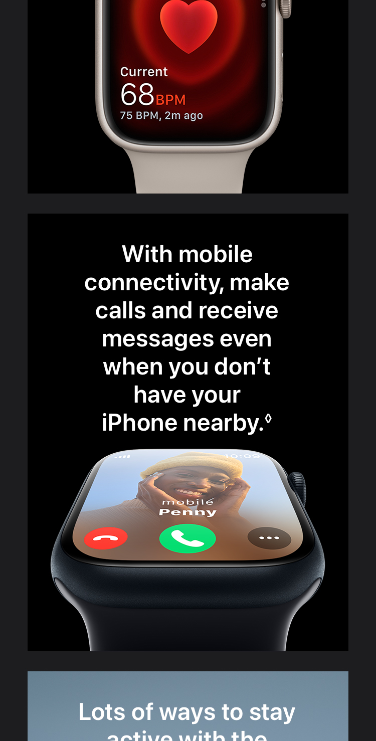 Apple Watch Series 9 (GPS + Cellular) mit Aluminiumgehäuse