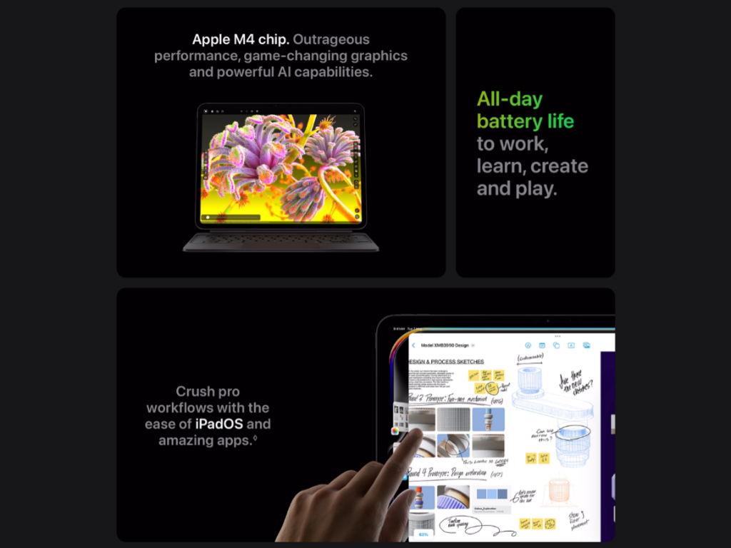 Apple 13-Zoll-iPad Pro WiFi mit Standardglas (M4, 2024)