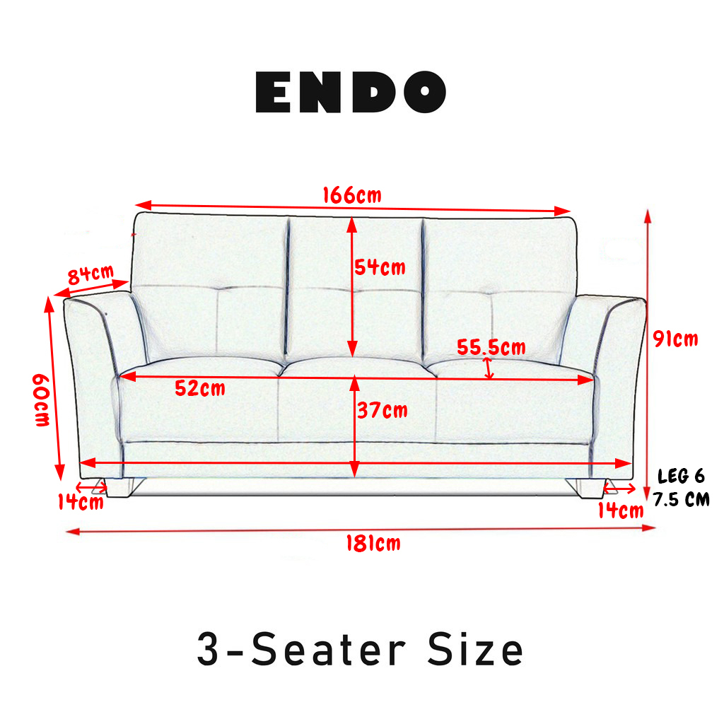 Living Mall Endo Series Sofa Set 2-Seater and 3-Seater Sofa in 5 Colours · v2