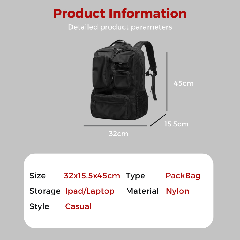 "SG SELLER" TheBagPlaceSG High Quality Many Compartment Backpack able to fit 16inch Laptop Waterproof Travel Bag "Ready" · v2