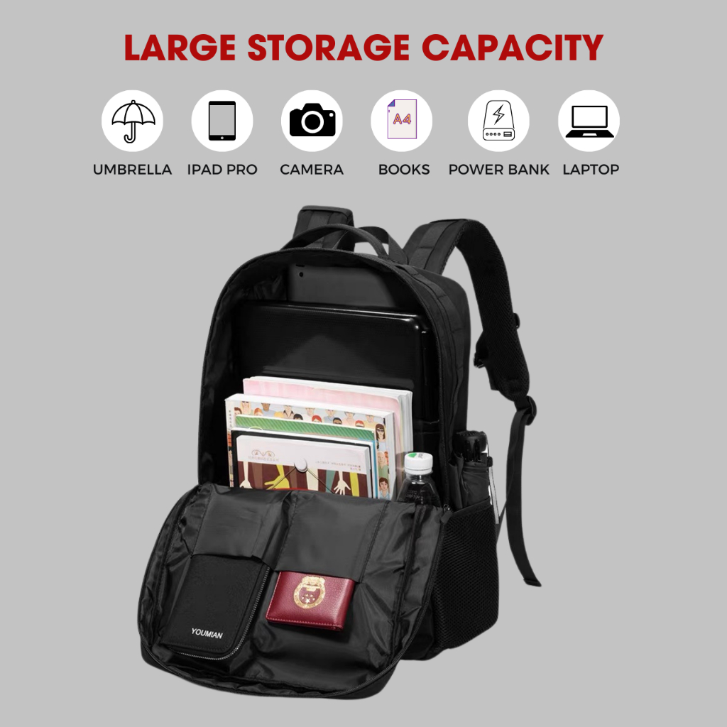 "SG SELLER" TheBagPlaceSG High Quality Many Compartment Backpack able to fit 16inch Laptop Waterproof Travel Bag "Ready" · v2