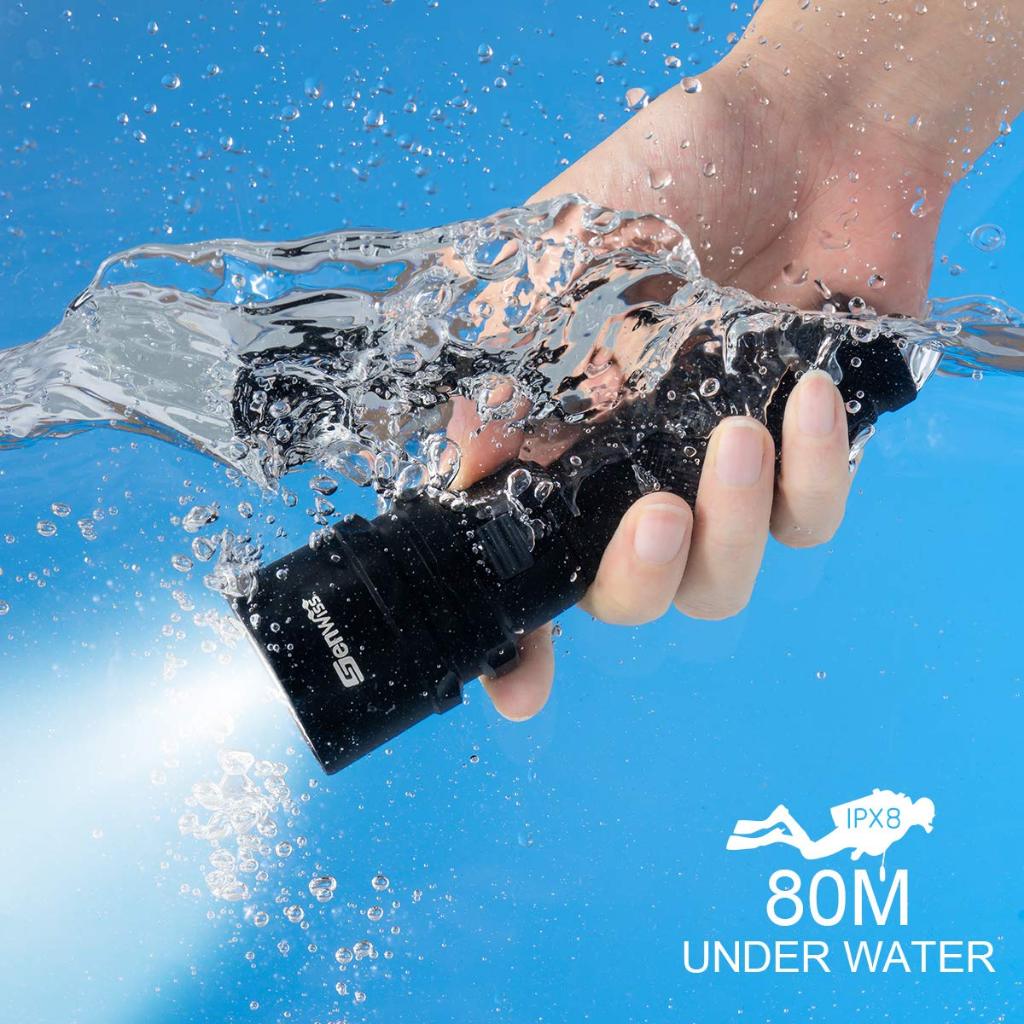 Diving Flashlight Dive Torch 2000 Lumen Waterproof Underwater XM-L2 LED Submarine Lights for Under Water Deep Sea